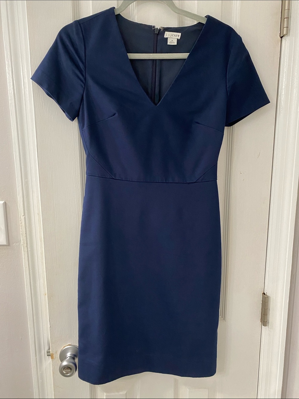 J. Crew Deep Navy V-Neck Sheath Dress